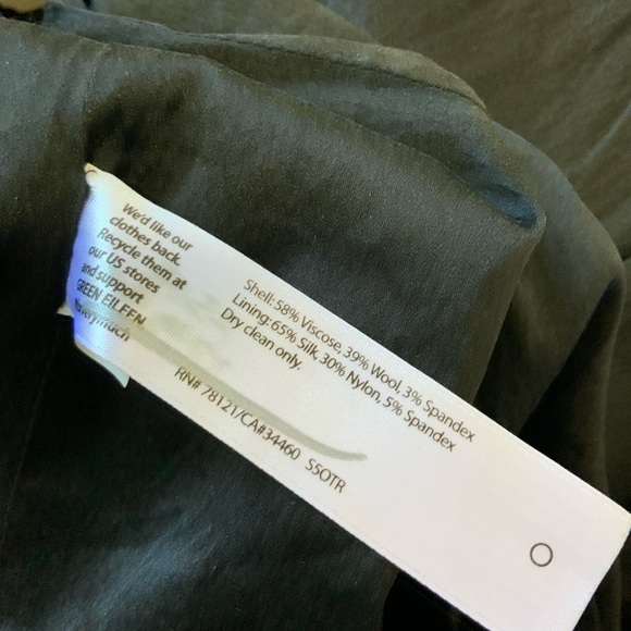 Eileen Fisher Black Wool Blend Stretch One Button Jacket sz 6 EUC - Picture 5 of 11